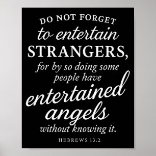 Hebrews 13_2 Bible Verse Entertained Angels Faith Poster