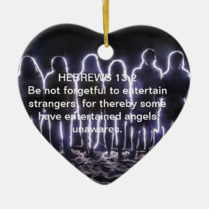 HEBREWS 13:2 ENTERTAINING ANGELS CERAMIC ORNAMENT