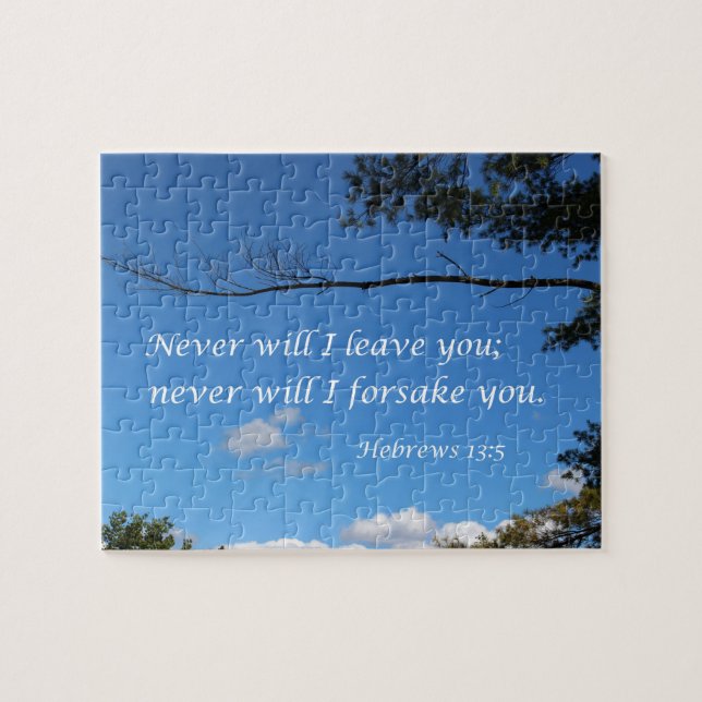 Hebrews 13:5 Never will I leave you Jigsaw Puzzle (Horizontal)