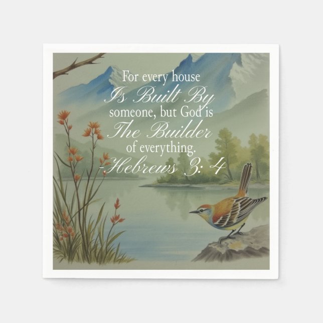 Hebrews 3:4 God the Builder Scripture | Christian  Napkin (Front)