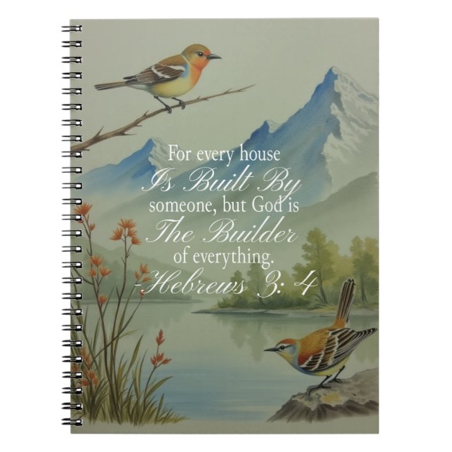 Hebrews 3:4 God the Builder Scripture | Christian  Notebook (Front)