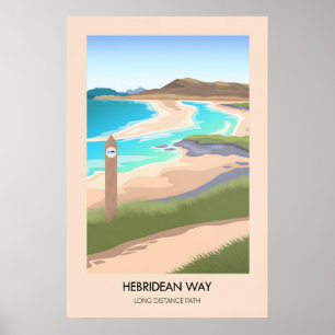 Hebridean Way Long Distance Hiking Trail Travel Poster