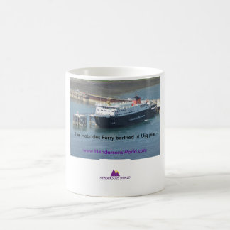 Hebrides Ferry at Uig pier Coffee Mug