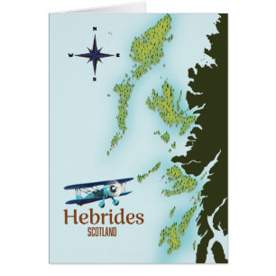 Hebrides Scotland travel map.