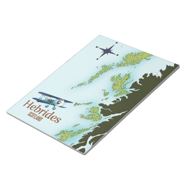 Hebrides Scotland travel map. Notepad (Angled)