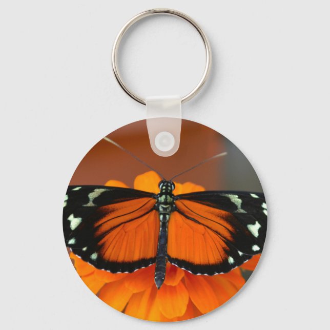 Hecale Longwing Butterfly Keychain (Front)