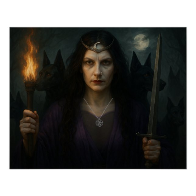 Hecate, Goddess of the Crossroads Glossy Poster (Front)