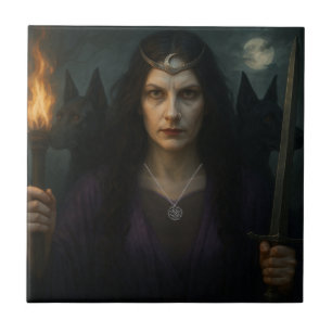 Hecate, Goddess of  the Crossroads  Tile