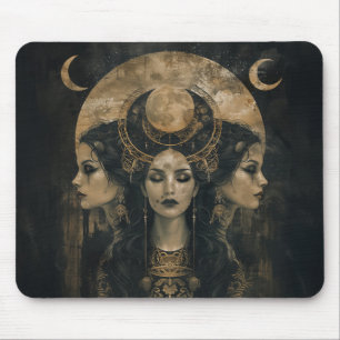 Hecate, Goddess of Witchcraft, Triple Moon Goddess Mouse Pad