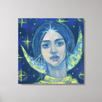 Hecate, Moon goddess, pastel painting, fantasy art