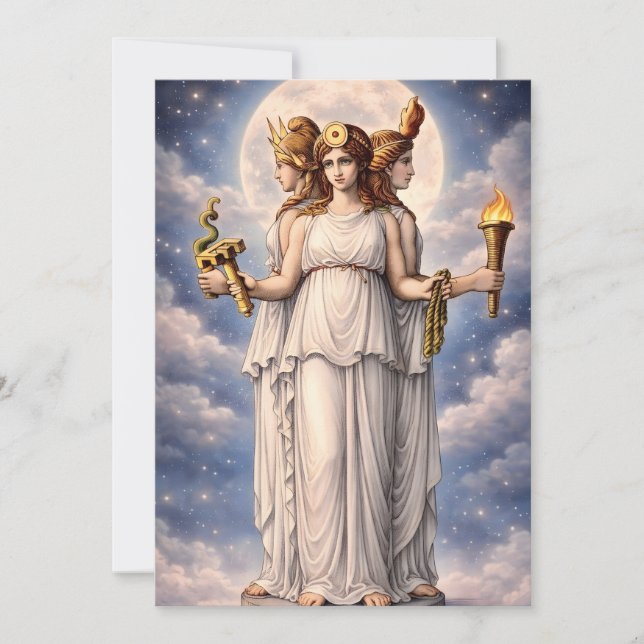Hecate Triple Goddess Celestial Moon Art – myth Card (Front)
