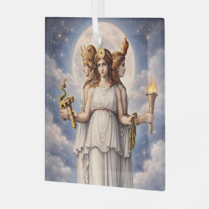 Hecate Triple Goddess Celestial Moon Art – myth Glass Ornament