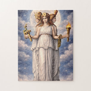 Hecate Triple Goddess Celestial Moon Art – myth Jigsaw Puzzle
