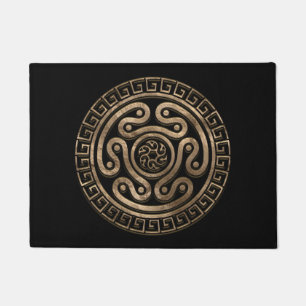 Hecate Wheel Black and Gold Doormat