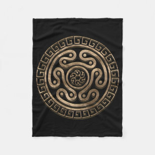 Hecate Wheel Black and Gold Fleece Blanket