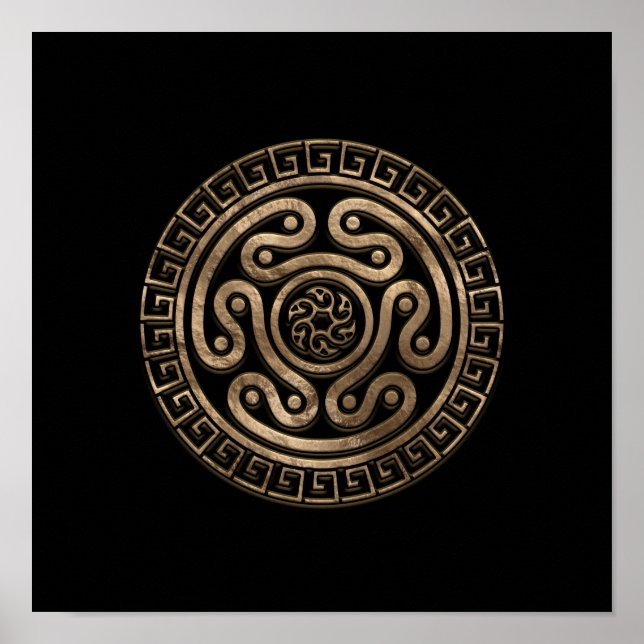 Hecate Wheel Black and Gold Poster (Front)