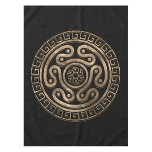 Hecate Wheel Black and Gold Tablecloth