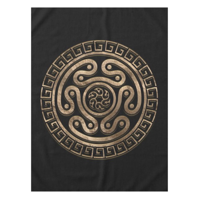 Hecate Wheel Black and Gold Tablecloth (Front)