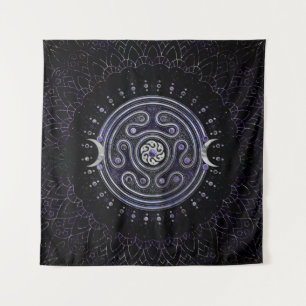 Hecate Wheel Ornament with Amethyst and Silver Tapestry