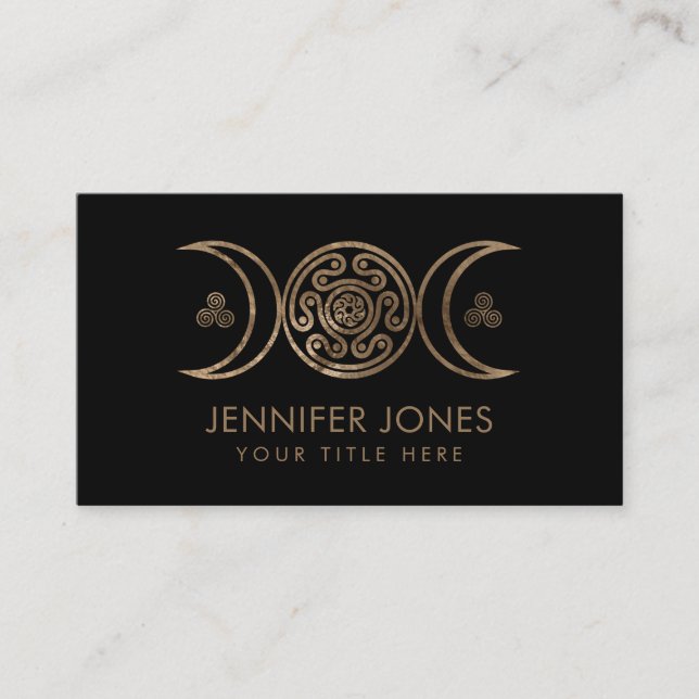 Hecate Wheel Triple Moon Business Card (Front)