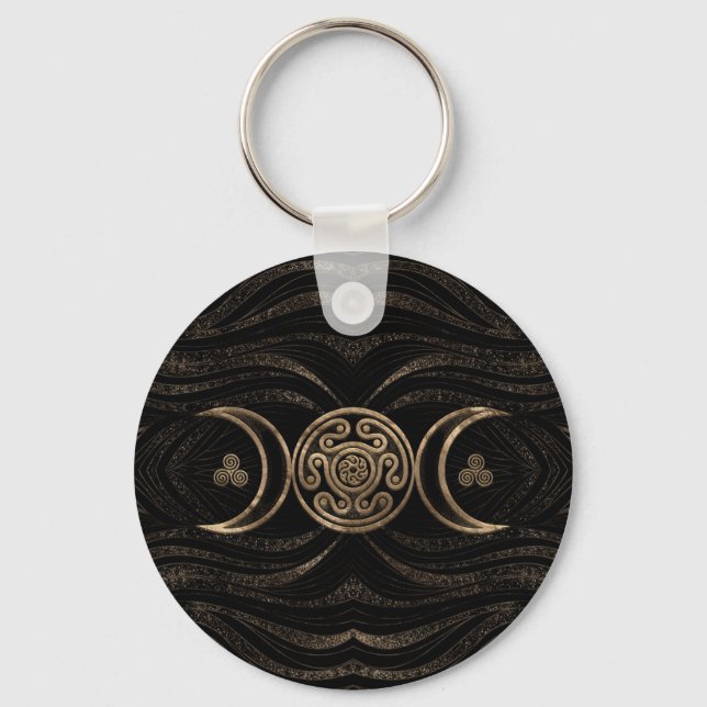 Hecate Wheel Triple Moon Keychain (Front)