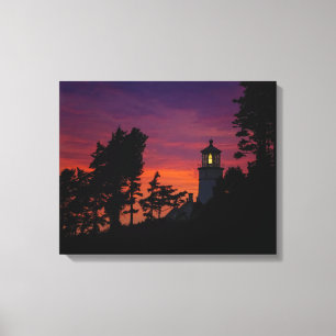 Heceta Head Lighthouse Landscape   Oregon Coast Canvas Print
