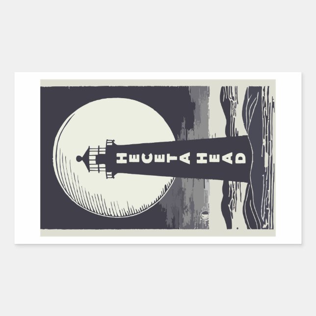 Heceta Head Lighthouse Oregon Moon Sticker (Front)