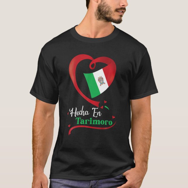 Hecha En Tarimoro Guanajuato Mexico Escudo Aguila T-Shirt (Front)