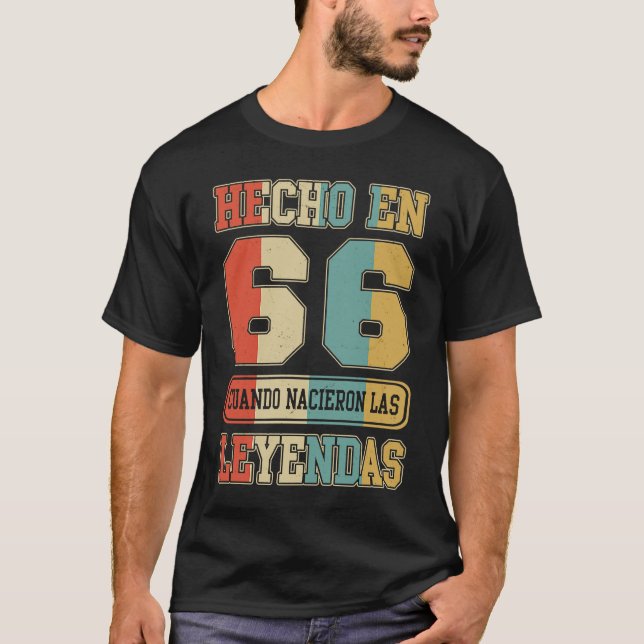 Hecho En 1966 Spanish Cumpleaños 57th Birthday Esp T-Shirt (Front)
