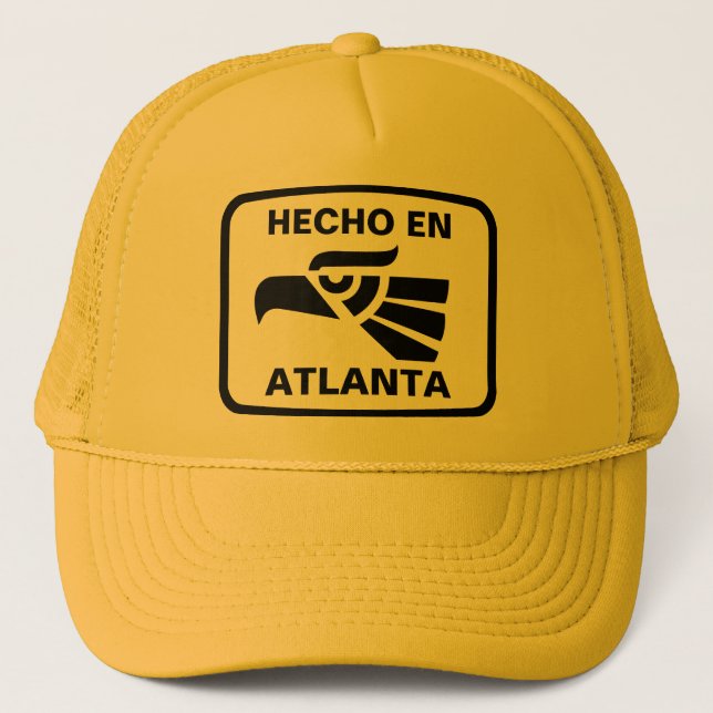 Hecho en Atlanta personalizado custom personalized Trucker Hat (Front)