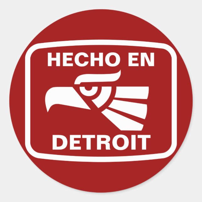 Hecho en Detroit personalizado custom personalized Classic Round Sticker (Front)
