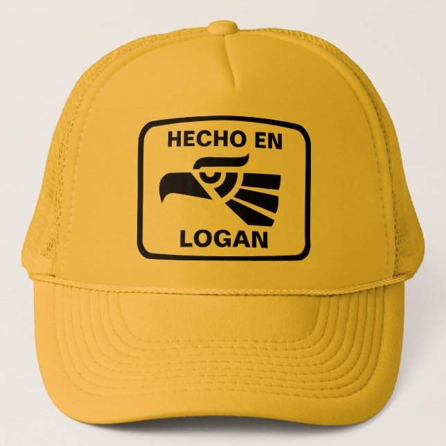 Hecho en Logan personalizado custom personalized Trucker Hat (Front)