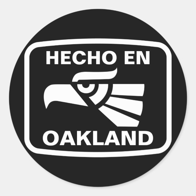 Hecho en Oakland personalizado custom personalized Classic Round Sticker (Front)
