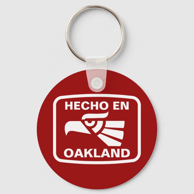 Hecho en Oakland personalizado custom personalized Keychain (Front)