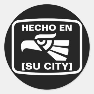 HECHO EN (SU CIUDAD) CLASSIC ROUND STICKER