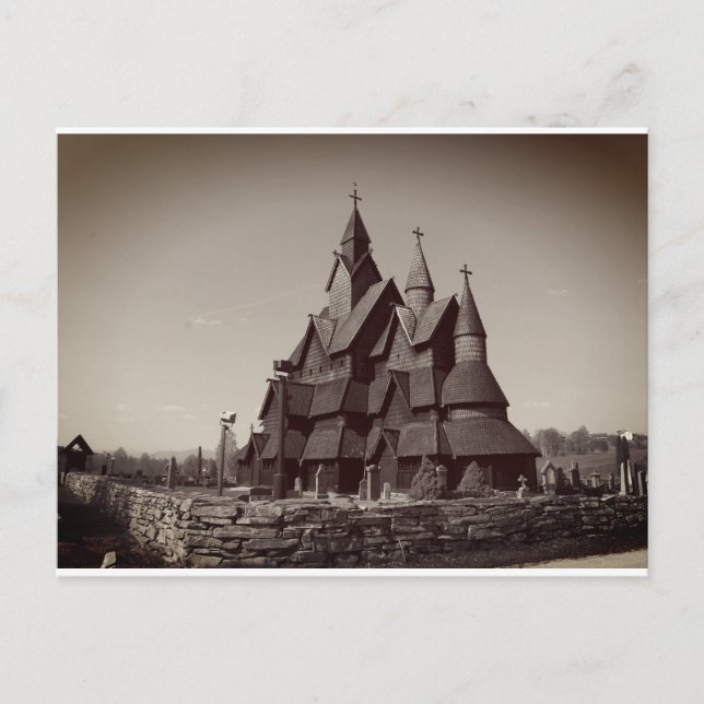Heddal stave church postcard (Front)