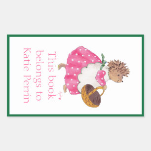 Heddy hedgehog bookplate sticker
