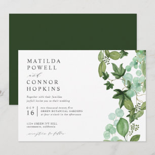 Hedera Modern IVY Green Garden Botanical Wedding Invitation