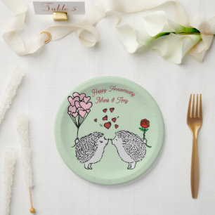 Hedge Hog Anniversary Paper Plates