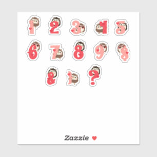 Hedge Hugs Number Stickers Cute Hedgehog Letter