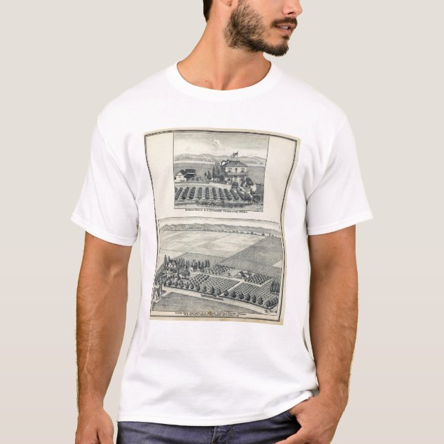 Hedge Row Vineyard, Fresno T-Shirt (Front)