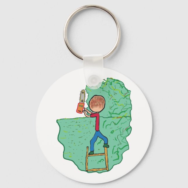 Hedge Trimming Keychain (Front)