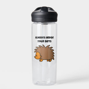 Hedge Your Bets Hedgehog Funny Gambling Cartoon Water Bottle