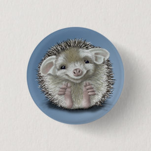 Hedgehog 1 Inch Round Button