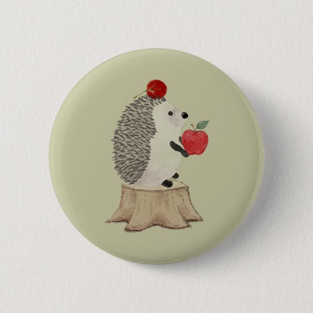 Hedgehog 2 Inch Round Button (Front)