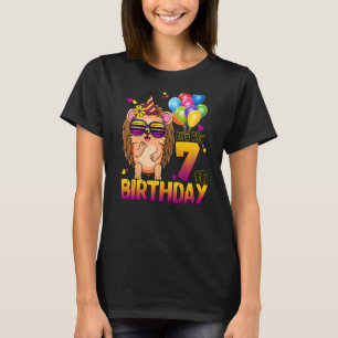 Hedgehog 7th Birthday  7 Years Old Hedgehog Birthd T-Shirt