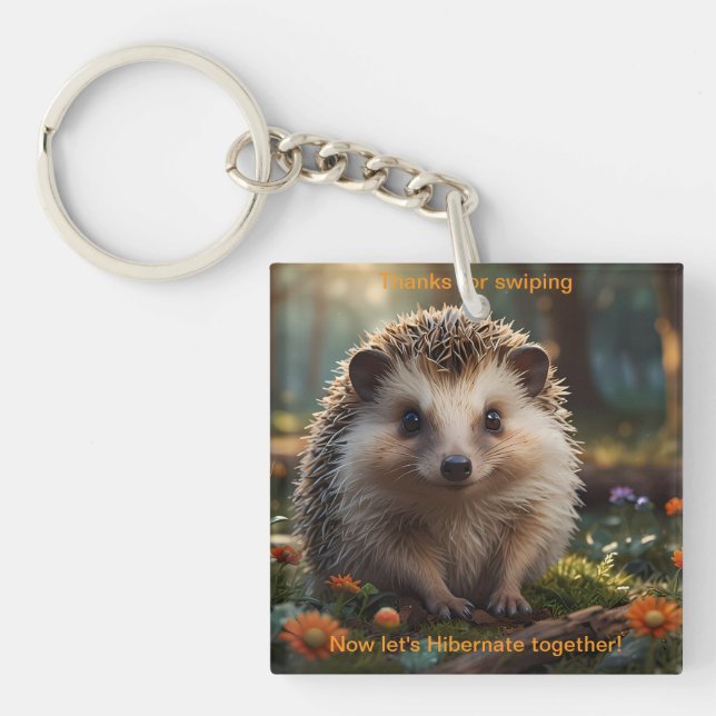 Hedgehog Acrylic Keychain (Front)