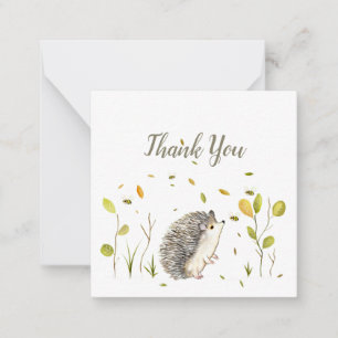 Hedgehog and bee Illustration Thank You Note Cards