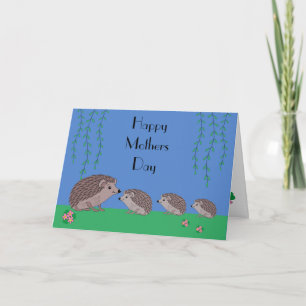 Hedgehog and child Mothers Day Card