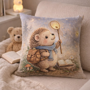 Hedgehog And Firefly Kids Room & Nursery Throw Pillow